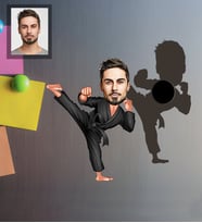 Kişiye Özel Sporcu Karikatürlü Ahşap Magnet Bay-5