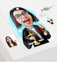 BK Gift Kişiye Özel Kadın Avukat Karikatür 240 Parça A3 Puzzle  1