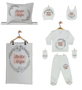 Pia Baby Gl 1908-06 İsme Özel Yastık Battaniye Zıbın Set
