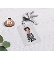 BK Gift Kişiye Özel Erkek Mühendis Karikatürlü Şeffaf Pleksi Anahtarlık (Beyaz)