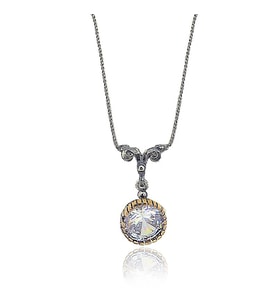 Söğütlü Silver zirkon taşlı otantik kolye
