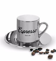 BK Gift Kişiye Özel Aynalı Gümüş Espresso Fincanı (Beyaz)