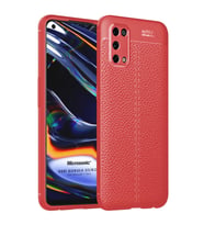 Microsonic Realme 7 Pro Kılıf Deri Dokulu Silikon Kırmızı