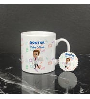 Doktora Hediye Kupa Bardak ve Anahtarlık Set 001