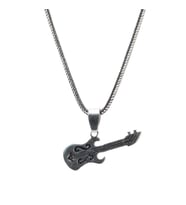 925 Ayar Gümüş Gitar Erkek Kolye