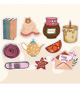 Kitap Mektup Mum Karışık Tasarımlı A5 Stickers Çıkartma PYTKST001