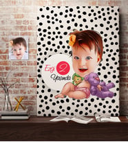 BK Gift Kişiye Özel Bebek Yaş Karikatürlü Kanvas Tablo 50x70cm-2