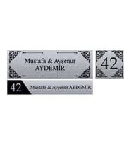 Kişiye Özel Kapı İsimliği Kapı Numarası & Posta Kutusu İsimliği Model 1 (Gümüş)