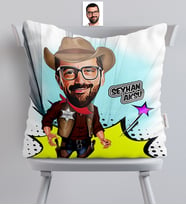 BK Gift Kişiye Özel Bay Şerif Karikatürlü  Yastık