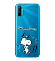 Snoopy Tasarımlı Süper Şeffaf Silikon Telefon Kılıfı Oppo Realmi C3