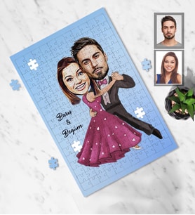 Kişiye Özel Sevgili Karikatürlü A4 99 Parça Puzzle Model 11