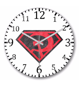 Superman Red Son Superman Duvar Saati Bombeli Gercek Cam