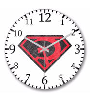 Superman Red Son Superman Duvar Saati Bombeli Gercek Cam
