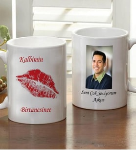 Kişiye Özel Fotoğraflı Kalbimin Birtanesine Kupa Bardak