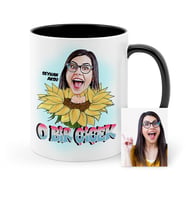 BK Gift Kişiye Özel Kadınlar Günü Temalı Karikatür Siyah Kupa Bardak  1