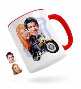 BK Gift Kişiye Özel Sevgililer Karikatürlü Kırmızı Kupa Bardak-17