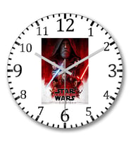 Star Wars Os Ultimos Jedis Duvar Saati Bombeli Gercek Cam