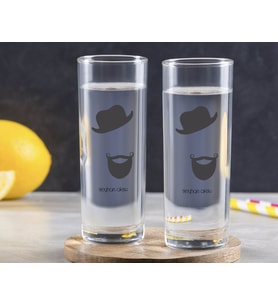 BK Gift Kişiye Özel Renkli Baskılı İsimli İkili Vodka Bardağı-132 (Beyaz)