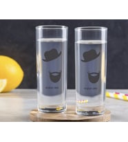 BK Gift Kişiye Özel Renkli Baskılı İsimli İkili Vodka Bardağı-132 (Beyaz)
