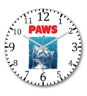 Paws Duvar Saati Bombeli Gercek Cam
