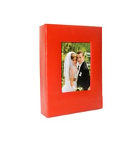 100'lük Kırmızı Deri 15x21cm Pencereli Fotoğraf Albümü
