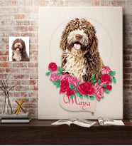 BK Gift Kişiye Özel Evcil Dost İllüstrasyon Tasarımlı Kanvas Tablo 50x70cm-1