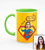 BK Gift Kişiye Özel Anneler Günü Temalı Karikatürlü Yeşil Kupa Bardak Y3