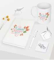 BK Gift Kişiye Özel Canım Annem Beyaz Defter Kalem Kupa Ayna Seti - 13 (Model 1)