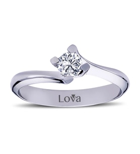 Lova E Renk 0,25 Karat Pırlanta Tektaş Yüzük - 1050080