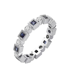 Sirius Pırlanta ve Prenses Kesim Safir Tamtur Yüzük 0704R0334