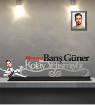 Kişiye Özel Pilot Karikatürlü Kolay Yetişmiyor Ahşap Biblo Bay-1