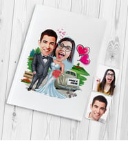 BK Gift Kişiye Özel Evleniyoruz Karikatür Düğün Anı Defteri