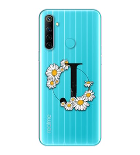 Papatya Harf Tasarım Süper Şeffaf Silikon Telefon Kılıfı Oppo Realmi 6i J-Harfi