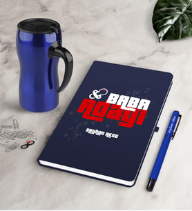 BK Gift Kişiye Özel Baba Adayı Lacivert Defter Kalem Termos Mug Seti-3 (Model 1)