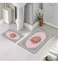 Banyo Halısı Ikili Klozet Takımı Kaymaz Tabanlı (60 xm x 100 cm + 40 cm x 60 cm) 