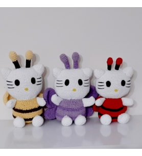 Amigurumi Örgü Oyuncak Hello Kity Kostümlü