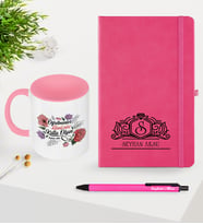 BK Gift Kişiye Özel Öğretmenler Günü Temalı Pembe Defter Kalem Kupa Seti - 5