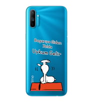 Snoopy Tasarımlı Süper Şeffaf Silikon Telefon Kılıfı Oppo Realmi C3
