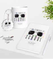 BK Gift Kişiye Özel Okul Ünlüyüm Kupa Anahtarlık Beyaz Defter Kalem Hediye Seti-4 (Model 1)