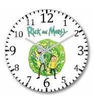 Rick and Morty Duvar Saati Bombeli Gercek Cam