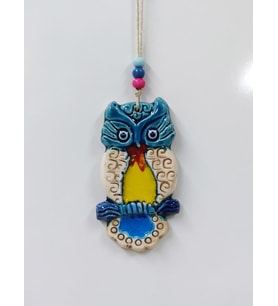 Seramik Mini Baykuş Dekoratif Duvar Süsü 7x14 cm