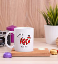 Aşçı Ahşap Altlıklı Mumlu Beyaz Kupa Bardak