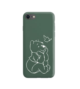 Iphone 7 Çizgi Tasarımlı Koyu Yeşil Lansman Telefon Kılıfı