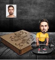 Kişiye Özel Sporcu Karikatürlü Ahşap Biblo Kutulu Bay-7