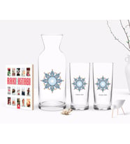 BK Gift Kişiye Özel Renkli Baskılı İsimli İkili Rakı Bardağı Karaf ve Cep Kitabı Hediye Seti-105 (Model 1)