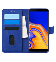 Microsonic Samsung Galaxy J4 Core Kılıf Fabric Book Wallet Lacivert