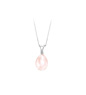 Sirius Pırlanta Taşlı Drop Pembe İnci Kolye 0702P0001