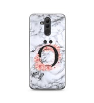 Mermer Çiçekli Harf Tasarım Süper Şeffaf Silikon Telefon Kılıfı Huawei Mate 20 L