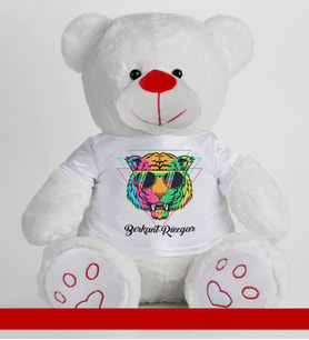 Kişiye Özel Peluş Ayıcık 50cm 86795 (Beyaz)