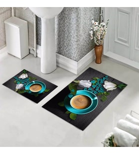 Banyo Halısı Ikili Klozet Takımı Kaymaz Tabanlı (60 xm x 100 cm + 40 cm x 60 cm) 